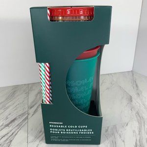 Starbucks Limited Edition Holiday 2019 Cold Cups Set of 5 Cold Cups with Straws